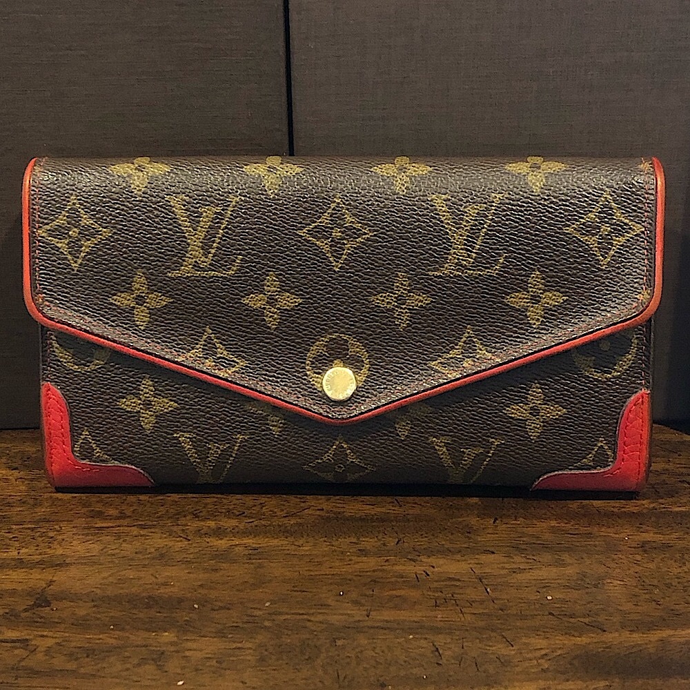 Auth LOUIS VUITTON Retiro Monogram Bifold Portefeuille Sarah Long Wallet EUC